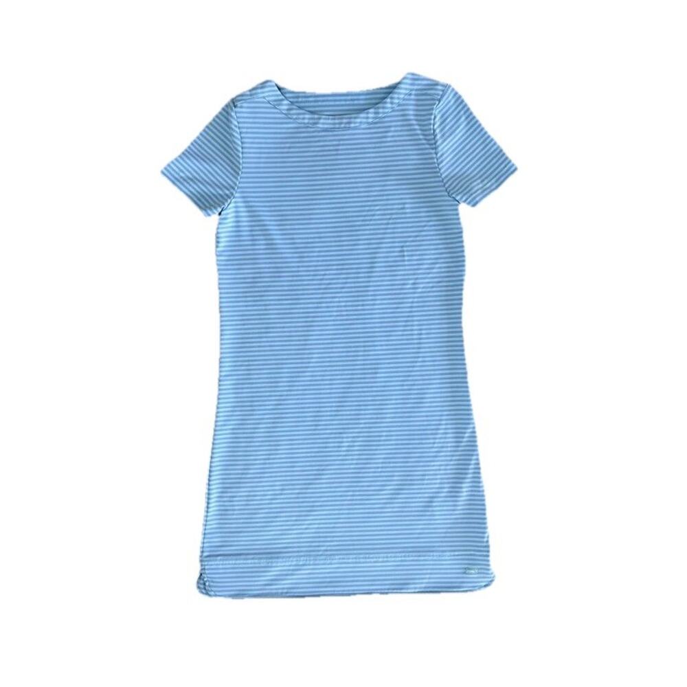 Vineyard Vines Sankaty Blue Striped Dress Short Sleeve Women’s M Preppy Beach